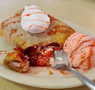 Strawberry Cheesecake Deep‑Fried Chimi